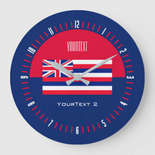 Personalisierte Hawaii-Staats-Flagge auf a Große Wanduhr