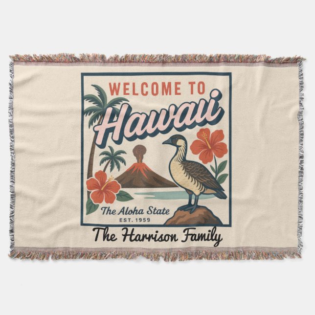Personalisierte Hawaii-Wurfdecke Decke (Vorderseite)