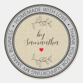 Personalisierte Heimat mit Liebe Runder Aufkleber