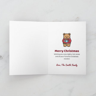 Personalisierte heiße Schokolade und Weihnachtsfil Karte