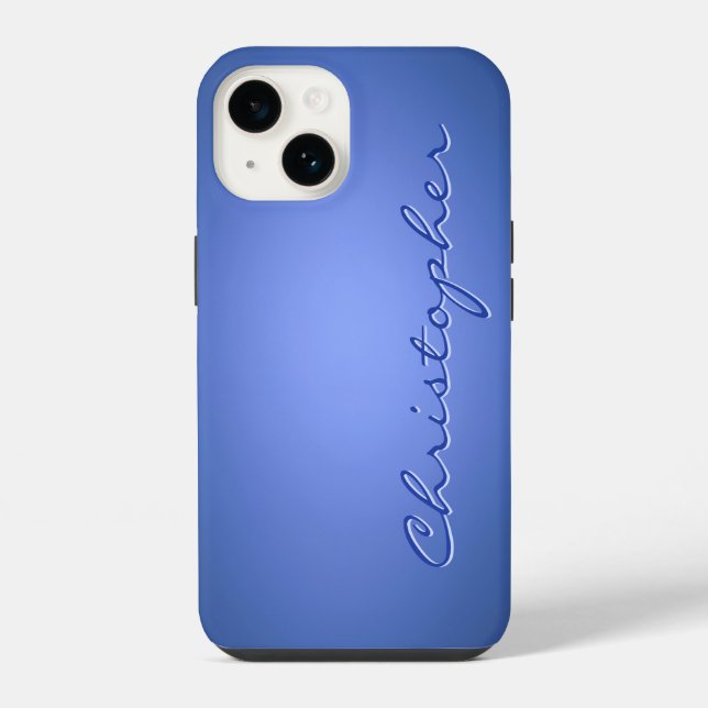 Personalisierte hellblaue Radial-Textur 15 iPhone Hülle (Rückseite)