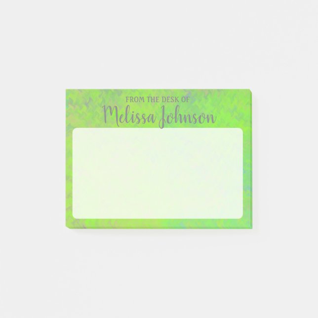 Personalisierte, helle Grüne Marmorkunst Post-it Klebezettel (Vorderseite)