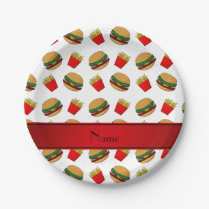 Personalisierte helle Hamburger Pommes frites Pappteller