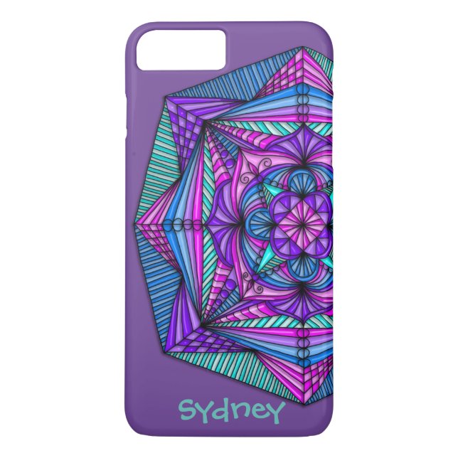 Personalisierte helle Mandala iPhone 7 Plusfall Case-Mate iPhone Hülle (Rückseite)