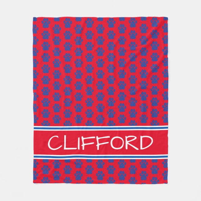 Personalisierte, helle Rot- und Blautafeln Fleecedecke (Vorderseite)