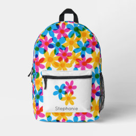 Personalisierte, helle und kühne Hippie-Blume Bedruckter Rucksack