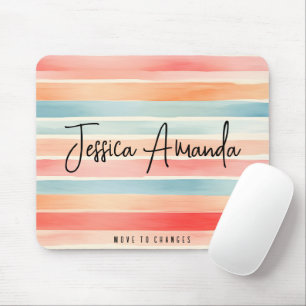 Personalisierte helle Wasserfarbe Farbige Streifen Mousepad