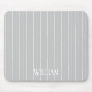 Personalisierte, hellgraue Pinstreifen Mousepad