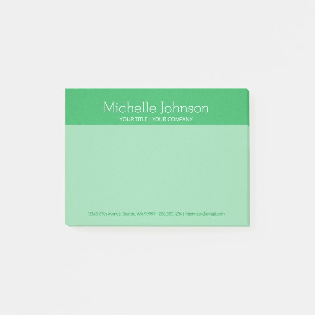 Personalisierte, hellgrüne Grainy Textur Post-it Klebezettel (Vorderseite)