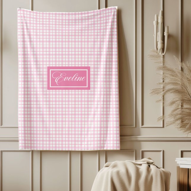 Personalisierte hellrosa Decke modern klassisch Lo (Personalized Light Pink Blanket Modern Classic Look)