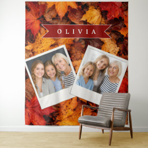 Personalisierte Herbst-Ahornblätter Farbiger Herbs Wandteppich