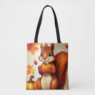 Personalisierte Herbst-Eichhörnchen-Tragetasche
