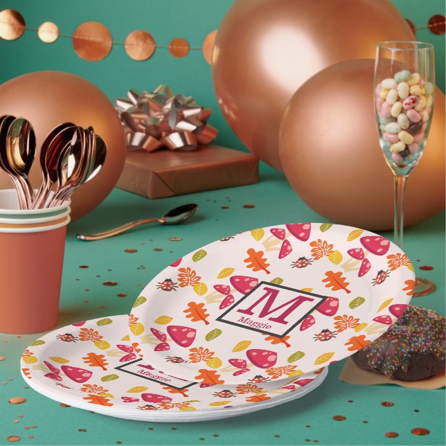 Personalisierte Herbst-Papierteller Pappteller (Multi)