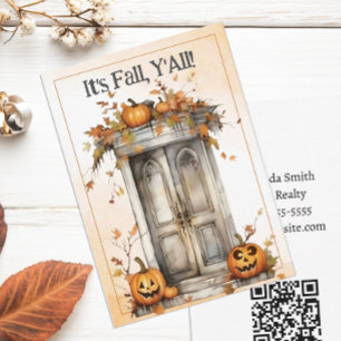 Personalisierte Herbst-Real-Estate-Pop-By Mitteilungskarte