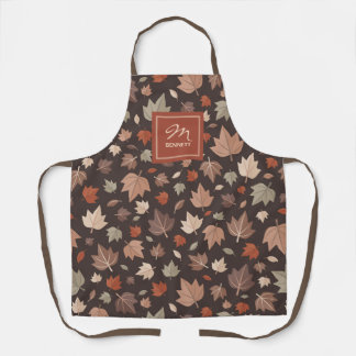 Personalisierte Herbstblätter-Monogramm-Schürze Schürze