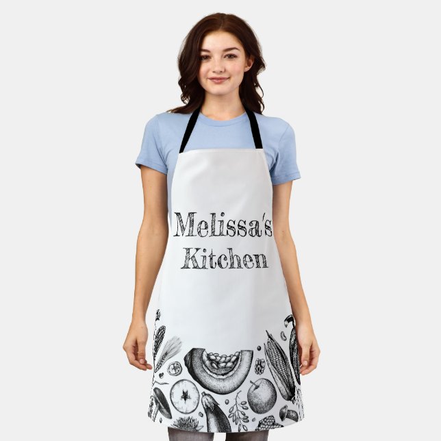 Personalisierte Herbsternte Schürze (Getragen)