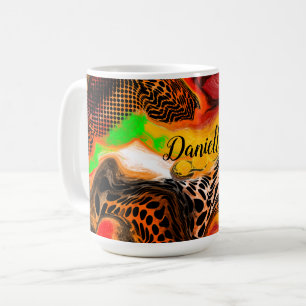 Personalisierte Herbstfarben Abstrakte Pour-Malere Kaffeetasse