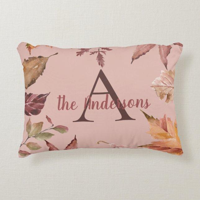 Personalisierte Herbstlaube Dekokissen (Vorderseite)