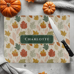 Personalisierte Herbstlaube - Individuelle Name He Schneidebrett
