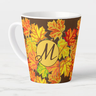 Personalisierte Herbstleaves Monogramm letzte Tass Milchtasse