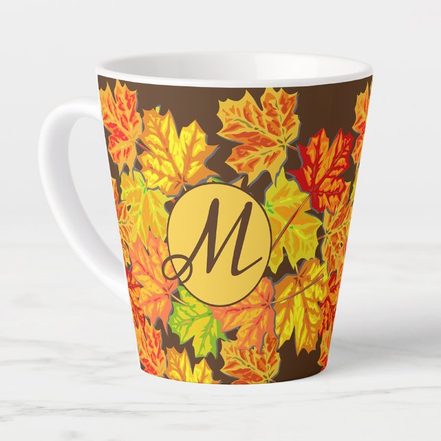 Personalisierte Herbstleaves Monogramm letzte Tass Milchtasse (Von Creator hochgeladen)