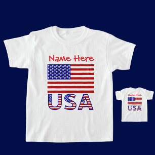 Personalisierte Heritage USA-Flagge Jungen- T-Shirt