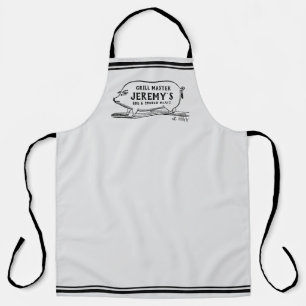 Personalisierte Herren-BBQ-Vintage-Schweine-Grill- Schürze