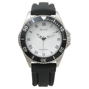 Personalisierte Herren-Edelstahl-Schwarzuhr Armbanduhr