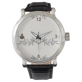 Personalisierte Herren Vintage Schwarze Lederuhr Armbanduhr