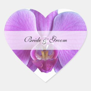 Personalisierte Herz-Aufkleber Hochzeit — Orchid