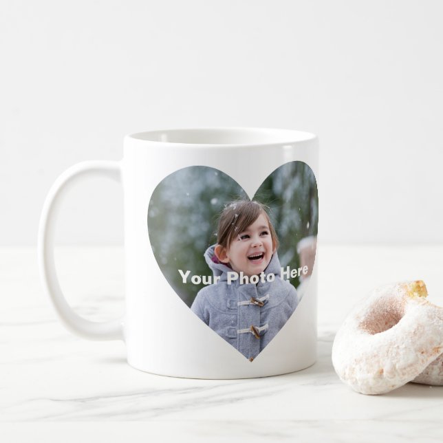 Personalisierte Herz-Shaped Foto Tasse (Mit Donut)