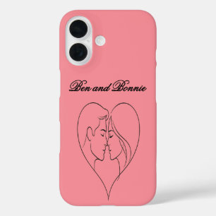 Personalisierte Herz-Silhouette-iPhone-Hülle für P iPhone 16 Hülle
