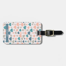 Personalisierte Herzablaze Muster Gepäckmarke Gepäckanhänger