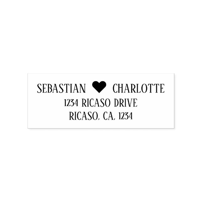 Personalisierte Herzdetails Gummistempel (Prägung)