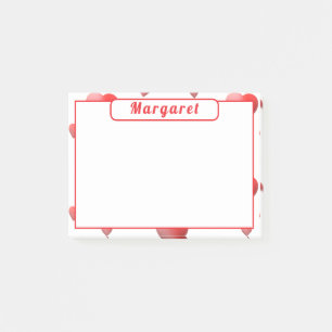 Personalisierte Herzen Post-it Klebezettel