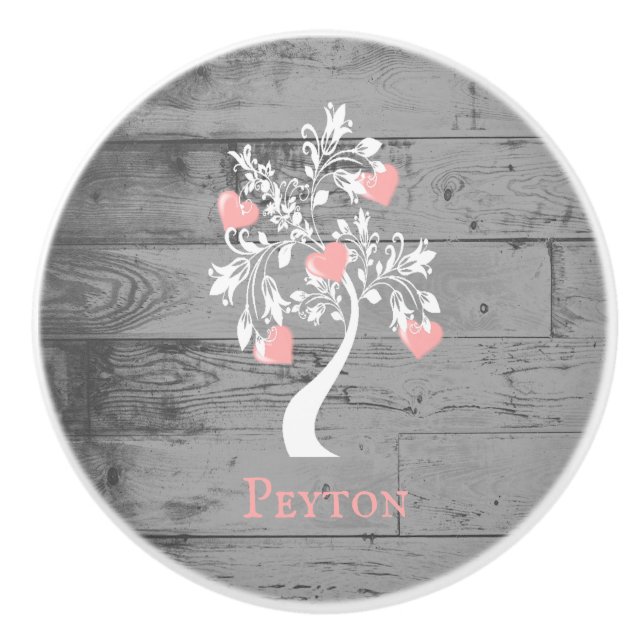 Personalisierte Herzklopfe Keramikknauf (Vorderseite)