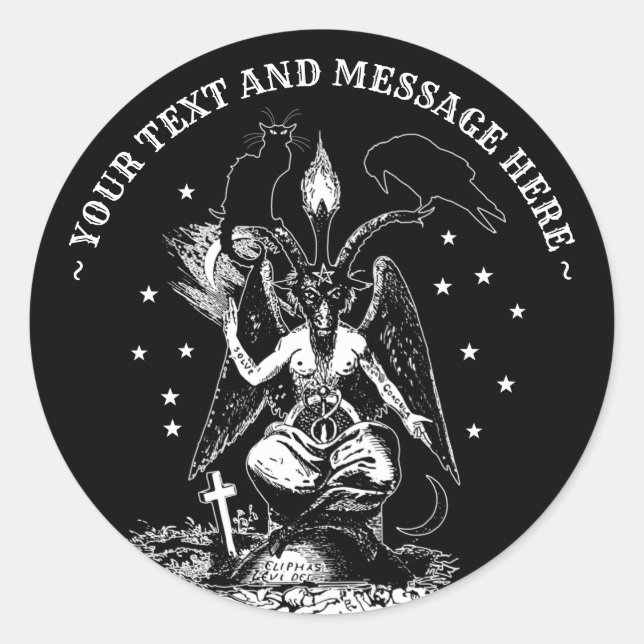 Personalisierte Hexerei Baphomet Gothic Runder Aufkleber (Vorderseite)
