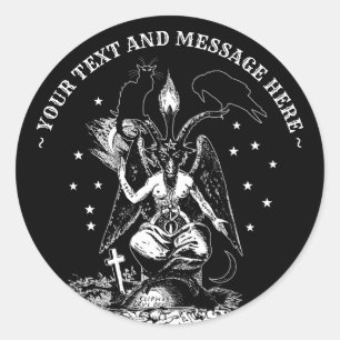 Personalisierte Hexerei Baphomet Gothic Runder Aufkleber