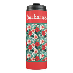 Personalisierte Hibiskusblüten Thermosbecher