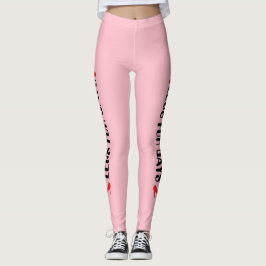 Personalisierte High Heel Aufschrift in Rosa Leggings