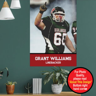 Personalisierte High School oder Uni Football Poster