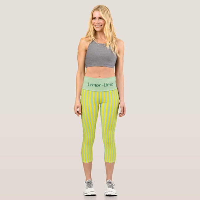 PERSONALISIERTE HIGH-WAISTIERTE CAPRI PANTS "LEMON (Vorderseite)