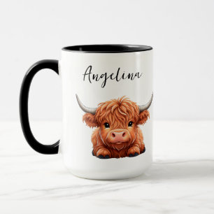 Personalisierte Highland-Kuh Süßes Farmtier Tasse