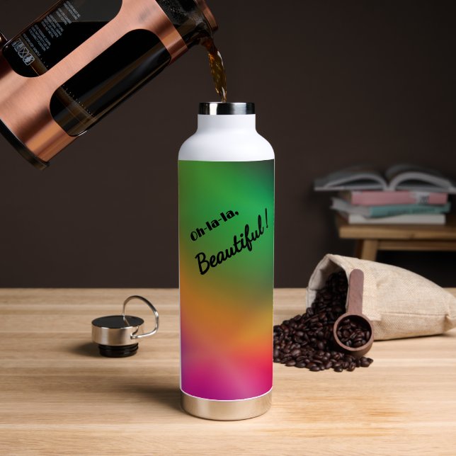 Personalisierte Himbeer-Melone Trinkflasche (Kaffee (gedreht))