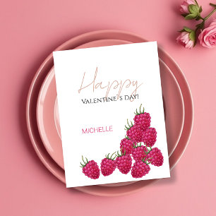 Personalisierte Himbeeren-Aquarell-Illustration Postkarte