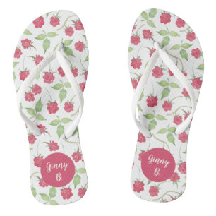 Personalisierte Himbeeren Flip Flops