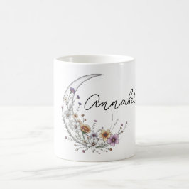 Personalisierte himmlische Kunst mit floralem Halb Kaffeetasse