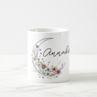 Personalisierte himmlische Kunst mit floralem Halb Kaffeetasse