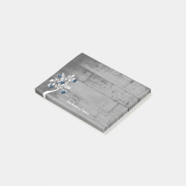 Personalisierte Hinweise zum Blauen Herz Post-it Klebezettel