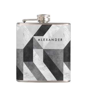 Personalisierte Hip-Flasche mit moderner Geometrie Flachmann